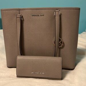 Michael Kors Gray Tote and Wallet